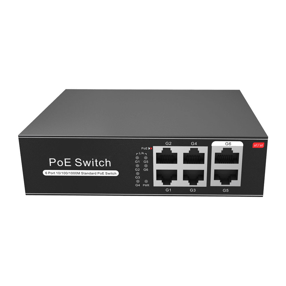 Switch PoE 4 portas PoE 2 Uplink RJ45 Velocidade até 1000 Mbps em