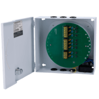 Caja de distribución de alimentación  - Entrada AC 100-240 V 50/60 Hz  - 8 canales - Protección por fusible PTC rearmable - Voltaje de salida 24 V / 8A - Carcasa metálica