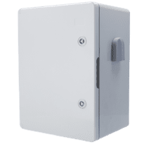 Armário de poliéster - Dimensões 40x30x17 cm - Grau de protecção IP65 -  Filtro de ventilação - Carril Din ajustável  - Cor cinza