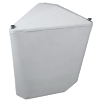 Suporte de parede ou poste triangular - Apto para uso exterior - Permite a passagem do cabo no seu interior - Cor branco - Fabricado em plástico