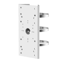 Suporte para mastros/postes - Para câmaras bullet - Intervalo diâmetro 67~127 mm - Apto para uso no exterior - Cor branco - Passador de cabos
