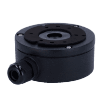 Caixa de conexões - Para câmaras dome ou bullet - Instalação em tecto ou parede - Apto para uso exterior - Cor preto - Passador de cabos