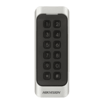 Lector de acceso para marcos - Acceso por tarjeta EM y PIN - Indicador LED y acústico - Wiegand 26/34 | RS485 - Compatible con controladoras Hikvision - Apto para exterior IP65