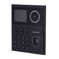 Controlo de acesso e presença - Facial, impressão digital, cartão EM e PIN - 500 utilizadores | 100,000 registos - TCP/IP, WiFi e USB - Controladora integrada (sensor, botão de pressão e relé) - iVMS-4200 | Hik-Connect