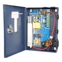 Caixa de distribuição de energia fina - 1 Entrada AC 220 V 5OHz - 4 saídas por par de cobre - Proteção por fusível rearmável - Tensão de saída 12 V / 60 W - Carcaça metálica