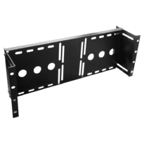 Suporte VESA para instalação em rack - Compatível com suporte VESA entre 75~100 mm - Válido para qualquer monitor LCD até 20" - Asas laterais para racks - Material metálico - Cor preto