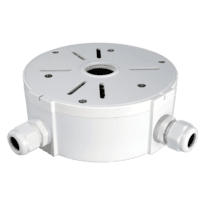 Caixa de conexões - Para câmaras bullet ou domos - Apto para uso exterior - Instalação em tecto ou parede - Cor branco - Passador de cabos / Múltiplos orifícios