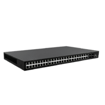 Switch PoE Gerenciável - 48 portas poE + 4 Gigabit SFP - Velocidade 10/100/1000 Mbps - 30 W por portas 802.3af/at / Máximo 600W - VLAN/Porta Isolation/STP/RSTP/MSTP/ACL/QoS/802.1X - Static LAG/DHCP Snoop/IGMP Snoop/Port Mirror