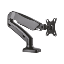Suporte para monitor LCD - Instalação em mesa - InclinaÇÃO -45º ~ +90º RotaÇÃO 180º Giro 360º - Ajustável em altura entre 160 mm e 410 mm - Carga máxima 6,5 Kg/braço - Ecrãs 13"~27"