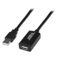 Extensor USB 2.0 - Comprimento 10 m - Conectores USB A M/H - Ativo - Cor preto - Transferência até 480 Mbps