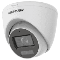 Hikvision - Câmara Dome 4en1 Gama Value - 3K (2960x1665) CMOS - Lente 3.6 mm | Impermeável IP67 - Dual light: LEDs IR 40 m, luz branca 20 m - Áudio sobre cabo coaxial | Microfone embutido
