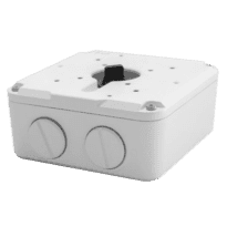 Caixa de conexões - Para câmaras bullet - Apto para uso exterior - Instalação no teto ou na parede - Cor branco - Passador de cabos