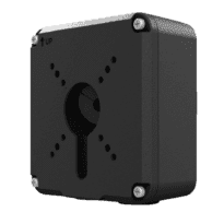 Caixa de conexões - Para câmaras bullet - Apto para uso exterior - Instalação em tecto ou parede - Cor preto - Passador de cabos