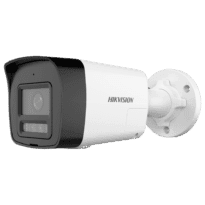 Câmara Bullet IP Hikvision gama Value - Resolução 2 MP (1920x1080) MP [%VAR%] - Lente 2.8 mm | Microfone e altifalante incorporados - Luz híbrida 30 m | Sirene e flash dissuasor - Detecção de movimento 2.0 - PoE | IP67 | MicroSD