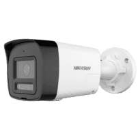 Câmara Bullet IP Hikvision gama Value - Resolução 4 Mpx (2560x1440) - Lente 4 mm - Luz híbrida 30 m | Sirene e flash dissuasor - Deteção de movimento 2.0 | MicroSD - Microfone e altifalante incorporados : PoE : IP67