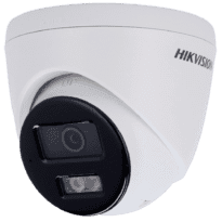 Câmara Turret IP Hikvision gama Value - Resolução 4 MP (2560x1440) MP [%VAR%] - Lente 4 mm - Luz híbrida 30 m | Sirene e flash de dissuasão - Deteção de movimento 2.0 | MicroSD - Microfone e altifalante incorporados : PoE : IP67