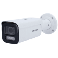 Hikvision Cámara Bullet  IP gama PRO - 6 MP | Lente motorizada 2.8~12 mm - Alarmas | Audio | Ranura microSD 512 GB - IR alcance 60 m | Luz híbrida 60 m | PoE + - Detección movimiento 2.0 | WDR 130 dB - AcuSense | Face Detection