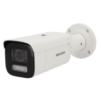 Hikvision - Câmara IP gama PRO - Resolução 8 MPx | PoE | Alarmes | ColorVu - 2.8 mm | Microfone | Sirene e flash dissuasor - Luz híbrida 60 m | Deteção de movimento 2.0 - AcuSense | Reconhecimento Facial | IP67 | Audio