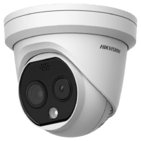 Câmara Térmica IP Dupla Hikvision Gama PRO - Sensor térmico 256x192 VOx | Lente 2.1 mm - Sensor óptico 1/2.7 4 Mpx | Lente 2.2 mm - Sensibilidade térmica  40mK - Deteção e alarme preventivos de incêndios - Taxa de medição do tempo -20~150ºC / ± 8ºC