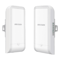 Hikvision - Ligação sem fios até 500 m - Frequência 2,4 GHz 2,48 GHz - Com base em 802.11 b/g/n - IP55, apto para exteriores - 2 unidades combinadas