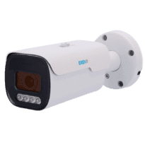 Cámara Bullet IP AI EASY-P - 8MP | Lente Motorizada 2.7~13.5 mm - IR 50 m | Luz blanca 40 m | Mic - Compatibilidad total con Uniview y Hikvision - Soporta UMD y Motion Detect 2.0 - IP67 | PoE | P2P | Metal