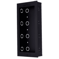 Painel frontal e caixa de registro encastrada - Específico do Akuvox AK-E16Cy AK-A05C - Painel: 230 (Al) x 120 (Lg) x 22 (Fd) mm - Caixa: 223 (Al) x 109 (Lg) x 40 (Fd) mm - Fabricado em alumínio e aço galvanizado