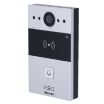 Sistema de videoporteiro 2 fios montados à superfície - Câmara 2 Mpx | Áudio bidirecional - Abertura com cartão EM/MF e NFC | 1 relé - SIP padrão - Manutenção Cloud - Ligação de monitor e placas via Cloud