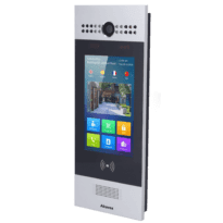 Videoporteiro IP - Câmara 3 Mpx : Áudio e vídeo bidirecionais - Facial, cartão, PIN e QR | 3 relés - Apartamentos | PoE+, SIP padrão - Ecrã IPS 7" táctil | Manutenção Cloud - Ligação via Cloud | Saída 12V