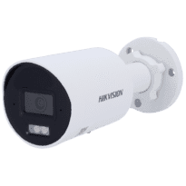 Hikvision - Câmara Bullet IP da gama PRO - Resolução 6 Megapixel (3200x1800) - Lente 2.8 mm | Microfone duplo em matriz - luz híbrida alcance 40 m | MicroSD - Deteção de movimento 2.0 | AcuSense | PoE