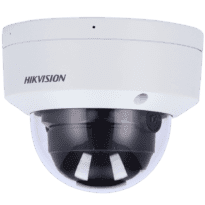 Hikvision - Câmara Dome IP da gama PRO - Resolução 2 Megapixel (1920x1080) - Lente 2.8 mm | Microfone duplo em matriz - Alcance da luz híbrida 30 m | PoE | MicroSD | IP67 - AcuSense | MD2.0 | Áudio | Alarmes | IP67 | IK10