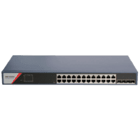 Switch PoE Hikvision - 24 portas RJ45 GE + 4 portas Gigabit SFP - Port Isolation / Link Aggregation - Loop Prevention / QoS - DHCP Snooping / ACL