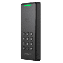 Leitor de acesso - Acesso por cartão EM/MF e PIN - Indicador LED e acústico - Wiegand 26/34 | OSDP - Compatível com os controladores Anviz - Apto para exterior IP65