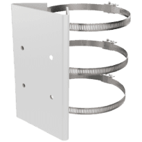 Suporte para mastros/postes - Para câmaras panorâmicas e câmaras speed dome - Intervalo diâmetro 67~127 mm - Apto para uso no exterior - Aço inoxidável - Cor branco