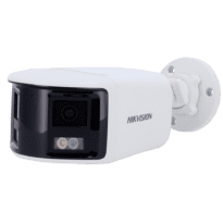 Câmara Bullet IP de Gama Value - Resolução 8 Mpx (4256x1888) - Lente dual 2 mm visão panorâmica - Alcance da luz híbrida 30 m - Microfone incorporado | Sirene e flash dissuasor - Deteção de movimento 2.0 | MicroSD | PoE | IP67