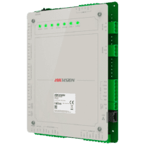 Controlador de acesso multi-identificação - Facial, impressão digital, cartão, QR ou PIN - 4 portas | Comunicação TCP/IP - 4 leitores por Wiegand | 8 leitores por OSDP - Sem caixa - iVMS-4200 | Hik-Connect