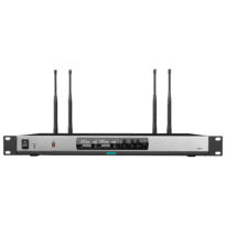 Recetor de microfone sem fios - Duplo canal - Emparelhamento mediante IV - Controlo de volume para cada canal - Saída XLR - Compatível com microfones DSPPA-D58XX