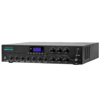 Misturador de matriz digital - Amplificador 100V - Leitor USB / Rádio FM / Bluetooth - Potência nominal 500W - Até 6 zonas - Suporta comando à distância