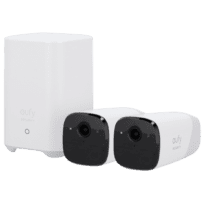 2 Câmaras + 1 HomeBase Eufy da Anker - 2K / 13400 mAh / Sensor PIR + Humano - HomeBase WiFi / LAN / RF com sirene - Armazenamento integrado 16 GB   - Autonomia até 1 ano - Apta para Exterior IP67