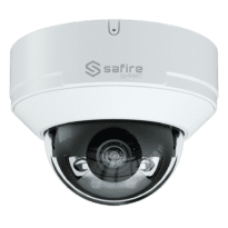 Safire Smart - Câmara Dome IP gama E1 Inteligência Artificial - Resolução 6 Megapixel (3200x1800) - Lente 2.8 mm | Audio IN | IR e luz branca 50m - IA: Classificação de humano e veículo - Impermeabilização IP67 | PoE (IEEE802.3af) | P2P