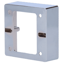 Caixa para interruptores - Compatível com a seleção de produtos - Instalação em superfície - fabricado em liga de zinco - Dimensões 86 (A) x 86 (L) x 30 (P) mm - Orifício para conexões