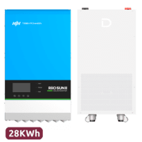 Conjunto Inversor + bateria - Potencia 8000W - 2 Entradas MPPT - Inversor, carregador e regulador - Bateria 28672Wh - Módulo de comunicação Wi-Fi