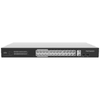 Uniview Switch PoE Cloud Administrável - 24 PoE802.3af/at + 2 uplink RJ45 + 2 SFP - 24 RJ45 FE + 2 GE + 2 SFP - 30W por porta 802.3af/at / Máximo 370W - VLAN/Isolamento de portas/Detecção de loop - Limite de velocidade da porta