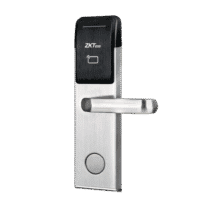 Fechadura de hotel online - Abertura por cartão MF - Backset 70 mm | Abertura à direita - Autónoma 4 x pilhas AA - Bombín de emergência - Gestão com o software ZKBio CVSecurity