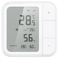 Sensor de temperatura e humidade Aqara W100 - Zigbee 3.0 / Thread - Ecrã LCD - Requer AQARA HUB / Border Router - Bateria 2 anos de vida útil da bateria - Compatível com Apple Homekit, Google, Alexa