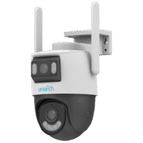 Câmara IP WiFi Uniarch | 5MP - Lente dupla 2.8 mm panorâmica e 4 mm PTZ - IV 30m | Luz branca 30 m | DWDR | MicroSD 512GB - UMD | Alarme anti-sabotagem | Deteção de áudio - WiFi | Microfone | Altifalante | IP66 -