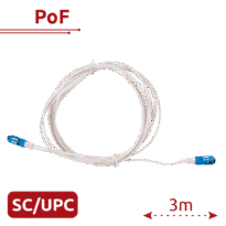 V-SOL - Cabo PoF - Permite injetar dados e alimentação por fibra - Conector SC UPC simplex - Comprimento 3m