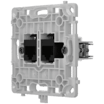 Tomada Ethernet com duas portas - Compatível com cabos CAT.6 e CAT.5e - Transmissão de dados a alta velocidade - Necessário tampa: SOLOCOVER-LAN / SIDECOVER-LAN - CENTERCOVER-LAN - Cor preto
