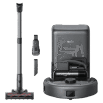 Robot Aspirador Eufy E20 3-en-1 - Potência máxima de 30.000 Pa - Base de esvaziamento automático - Limpeza por pressão / Navegação por laser triplo - Mapas de vários apartamentos  - Alexa / Google / Siri