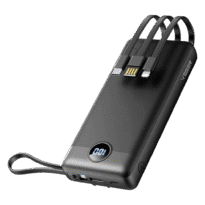 Veger Power Bank  - Capacidad 20000mAh - Entradas USB-C y Cable USB-A - Salidas USB-A y cables incluidos - Cables incluidos: USB-C, Micro USB-C y 8pin - Color negro | 3 dispositivos a la vez