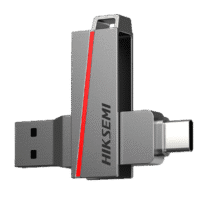 Pendrive USB Hikvision - Capacidade 256 GB - Interface USB tipo A/tipo C 3.2 - Velocidade máxima. leitura/escrita: 130/45 MB/s - Desenho robusto, forte e durável - Pequeno tamanho